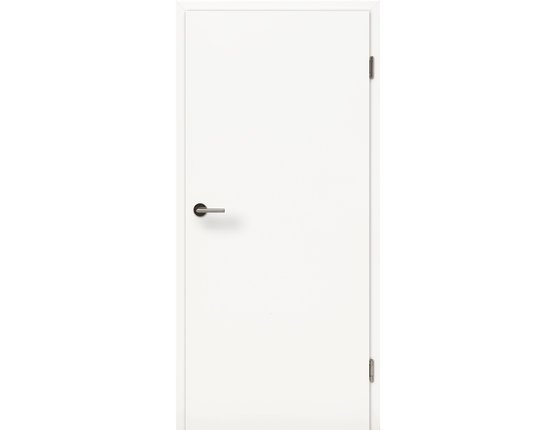 Zimmertür mit Zarge CPL Uni Weißlack Röhrenspanplatte Rundkante