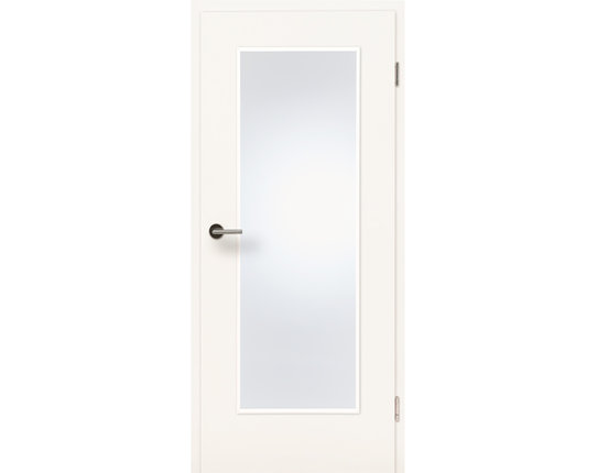 Zimmertür mit Zarge CPL Samtesche weiß LA 16/20 Lichtausschnitt Rundkante