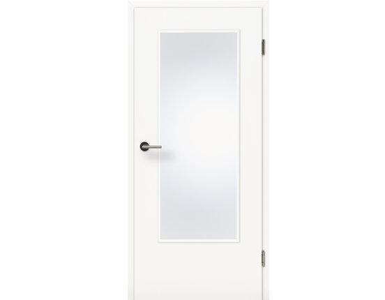 Zimmertür mit Zarge CPL Uni Weißlack DIN Lichtausschnitt Rundkante