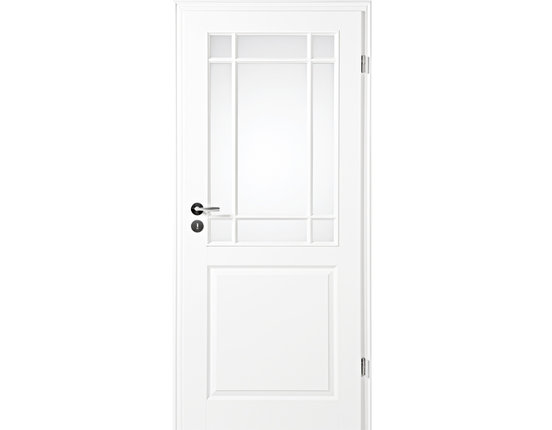 Zimmertür mit Zarge Narva 3F LA-9FG weißlack Lichtausschnitt Eckkante