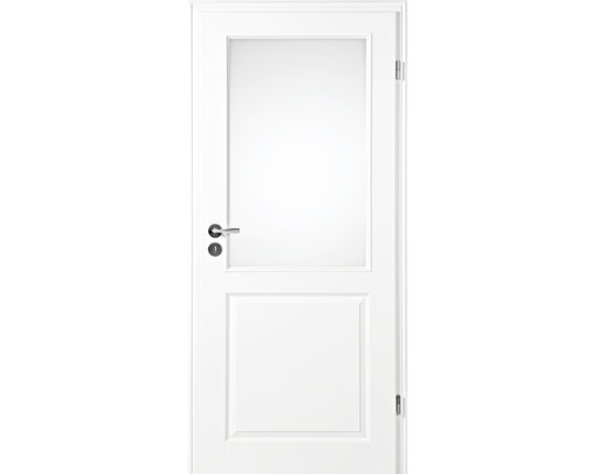 Zimmertür mit Zarge Narva 3F LA-G1 weißlack Lichtausschnitt Eckkante