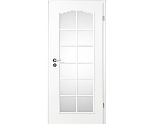 Zimmertür mit Zarge Narva 1FB LA-12G weißlack Lichtausschnitt Eckkante
