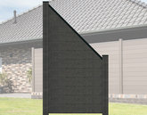 terrasso WPC / BPC Sichtschutzzaun abgeschrägt 90 x 180/90 cm dark grey