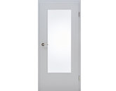 Zimmertür mit Zarge CPL Uni grau DIN Glasausschnitt-Tür Rundkante