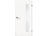 Zimmertür mit Zarge CPL Uni Weißlack Lichtausschnitt schmal bandseitig Rundkante