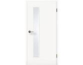 Zimmertür mit Zarge CPL Uni Weißlack Lichtausschnitt schmal schloßseitig Rundk.
