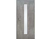 Zimmertür mit Zarge CPL Concrete Lichtausschnitt schmal mittig Eckkante