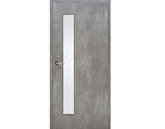 Zimmertür mit Zarge CPL Concrete Lichtausschnitt schmal schloßseitig Eckkante