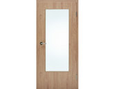 Zimmertür mit Zarge CPL Eiche crema rustikal DIN Lichtausschnitt Rundkante