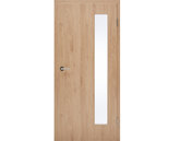 Zimmertür mit Zarge CPL Eiche crema rustikal Lichtausschnitt schmal bandseitig