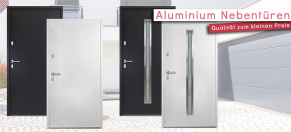 Aluminium Türen für den Nebeneingang und Keller